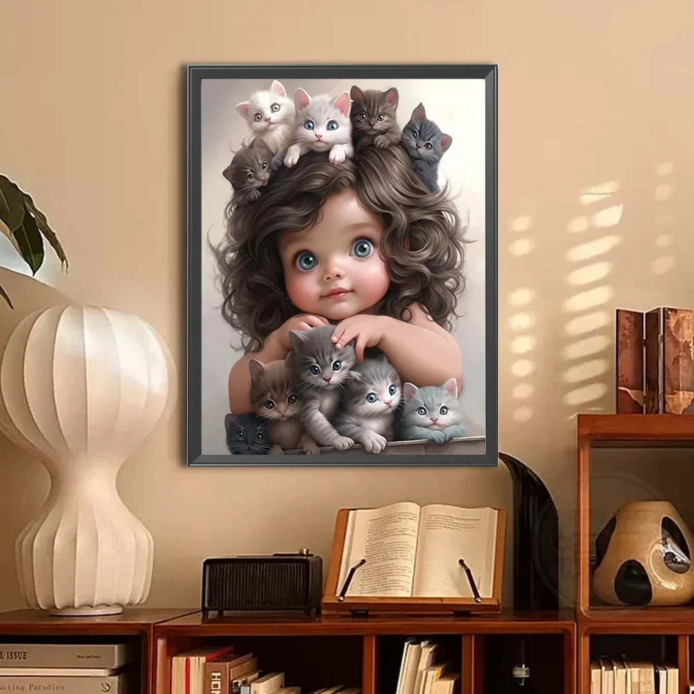 Diamond Painting - Full Round Drill - Sweet Girl(Canvas|30*40cm)