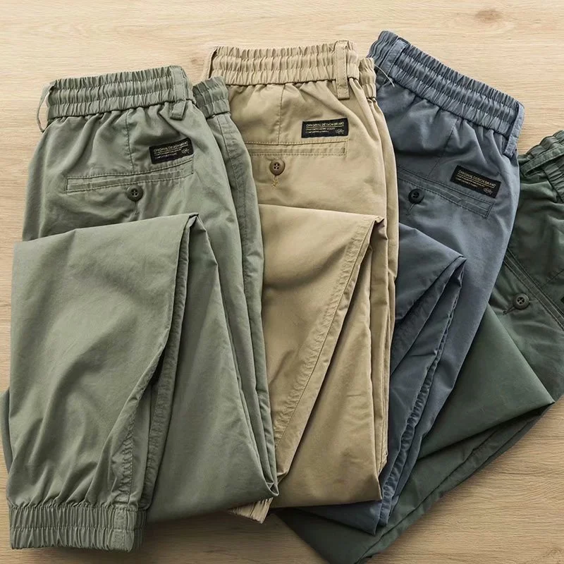 Men's Loose Elastic Leg Pants Cargo Design Casual Trousers