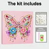 Flower Butterfly Art Diamond Painting Kit for Adults Home Decor 25x25cm With Frame