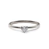 14K Yellow Gold Heart Cut Lab Diamond 3 Prong Basket Setting Slim Band Solitaire Ring