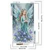 Blue Angel Girl Full DIY 5D Round Drill Art Piers Piers Kits de peinture en diamant pour adultes/d&eacute;butants id&eacute;es cadeaux d&eacute;coration murale maison 15,7