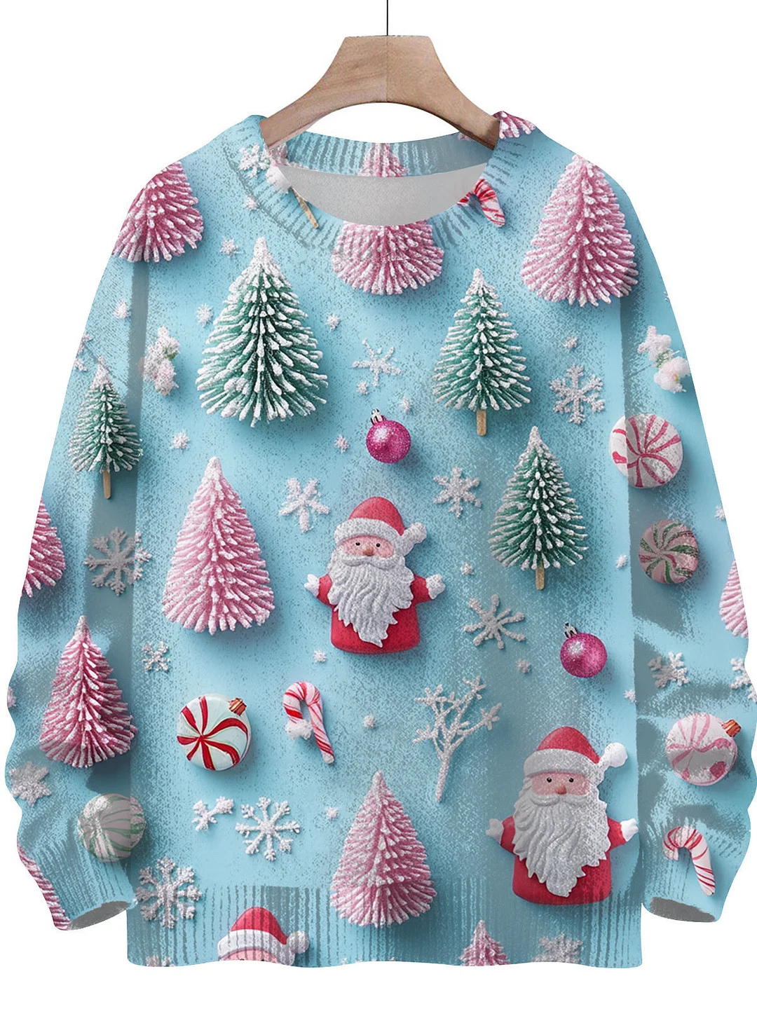 Women's Long Sleeve Scoop Neck Graphic Printed Sweaters