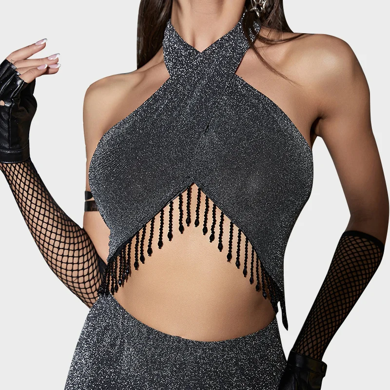 New Goth Full Star Tassel Top