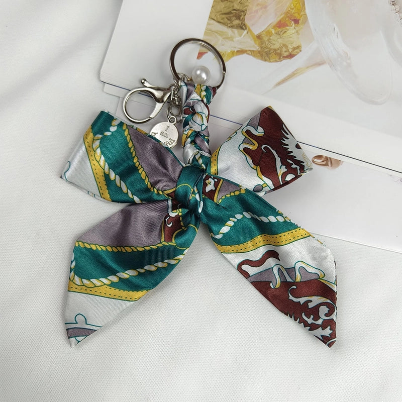 Sweet Minimalist Bow Knot Cloth Metal Unisex Bag Pendant Keychain