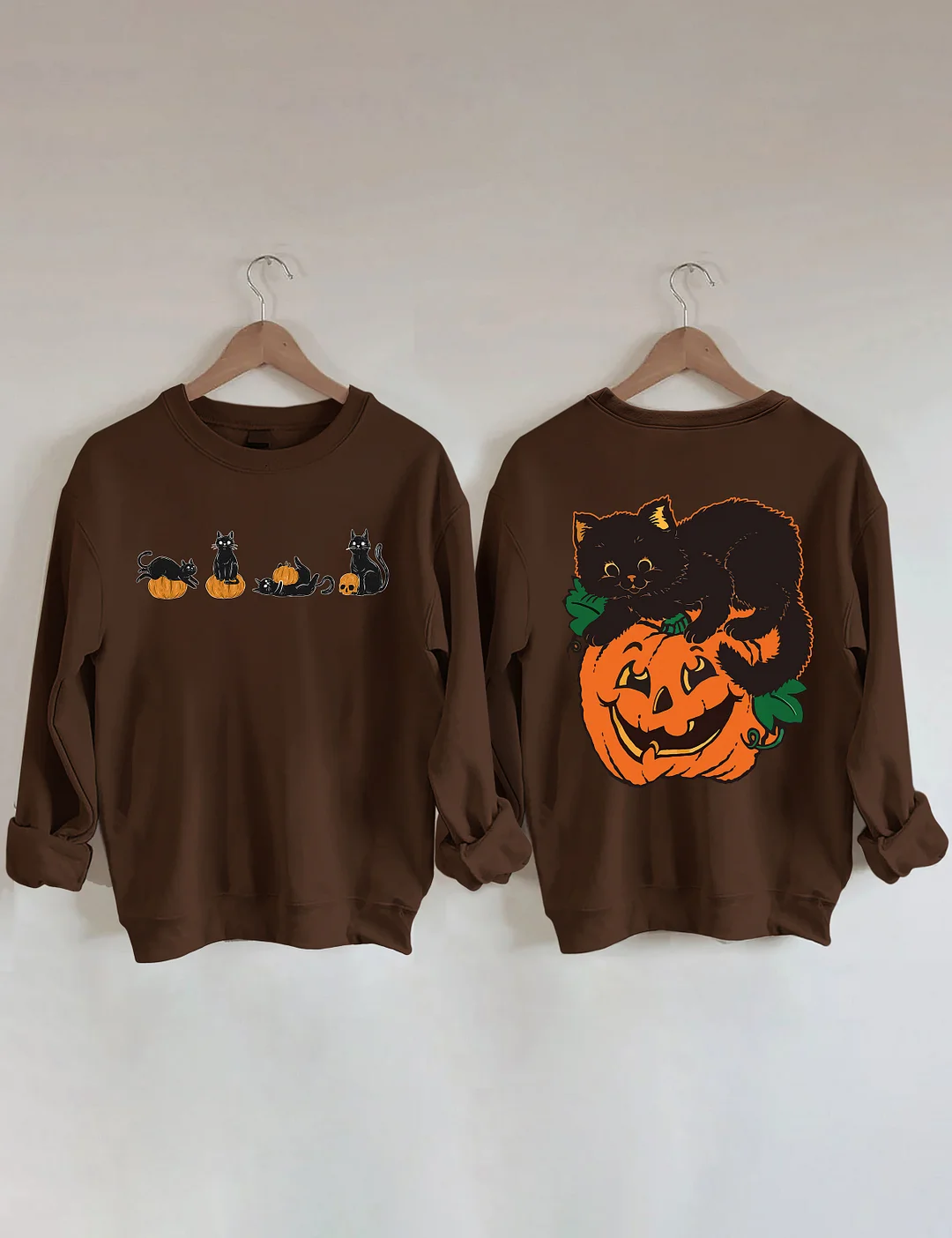 Halloween Pumpkin And Cats Sweatshirt