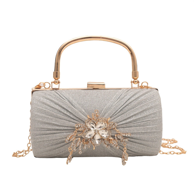 Women’s Pu Leather Solid Color Elegant Classic Style Square Clamp Handbag Crossbody Bag Evening Bag