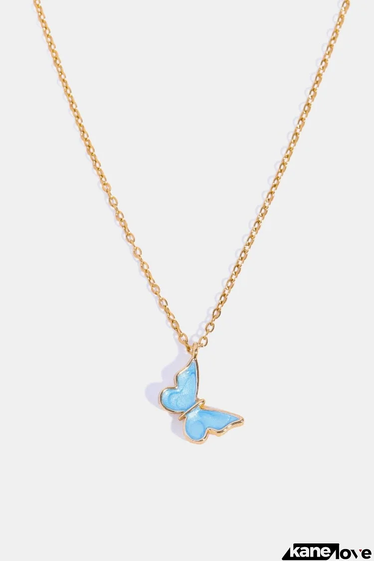 Butterfly Pendant Copper 14K Gold-Plated Necklace