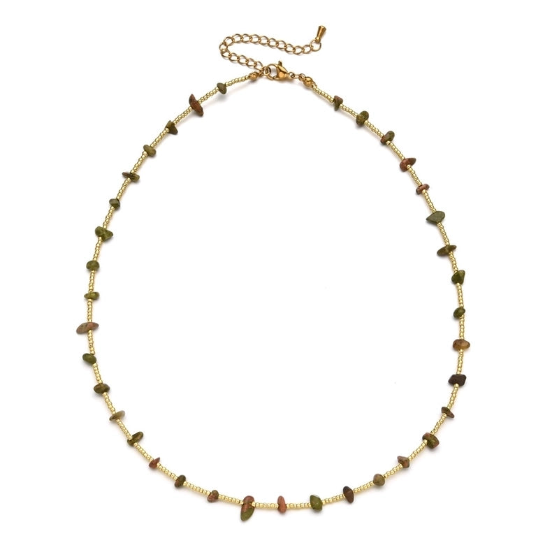 Stone Copper Geometric Necklace