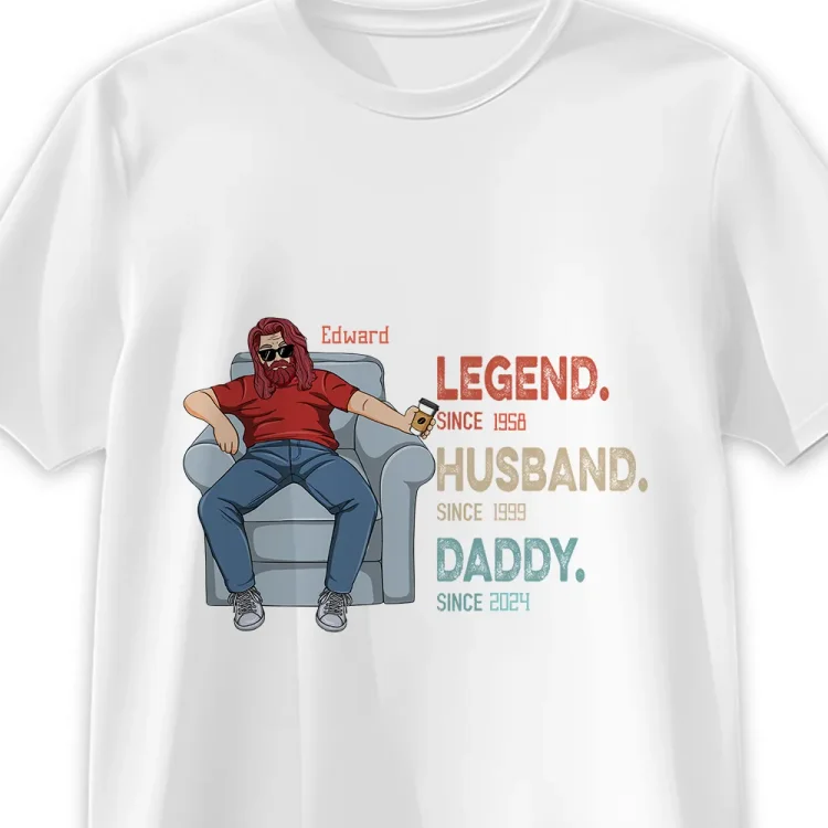 Personalized T-Shirt -Dad Grandpa Legend Husband
