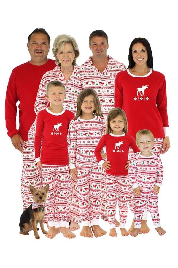 Family Matching Pajama Sets Christmas Reindeer Sleepwear-elleschic