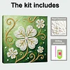 (25x25cm)DIY Pearl Painting Lucky Leaf Framed Handmade Pearl Painting Art Craft Kit Living Home Decor