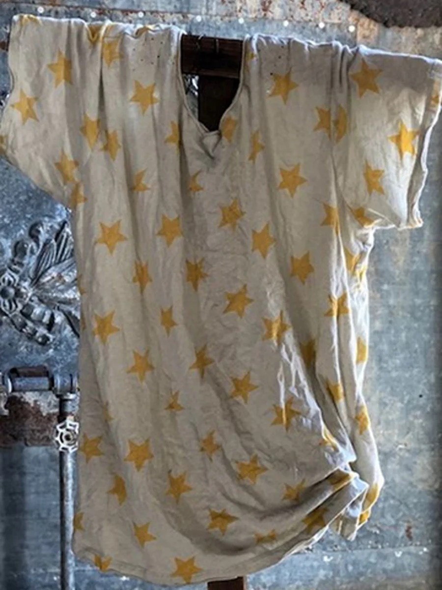 Star Print Women Soft Loose Blouse