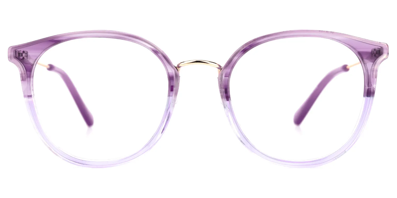 Adara Lila Kristall Rund Brille Lila