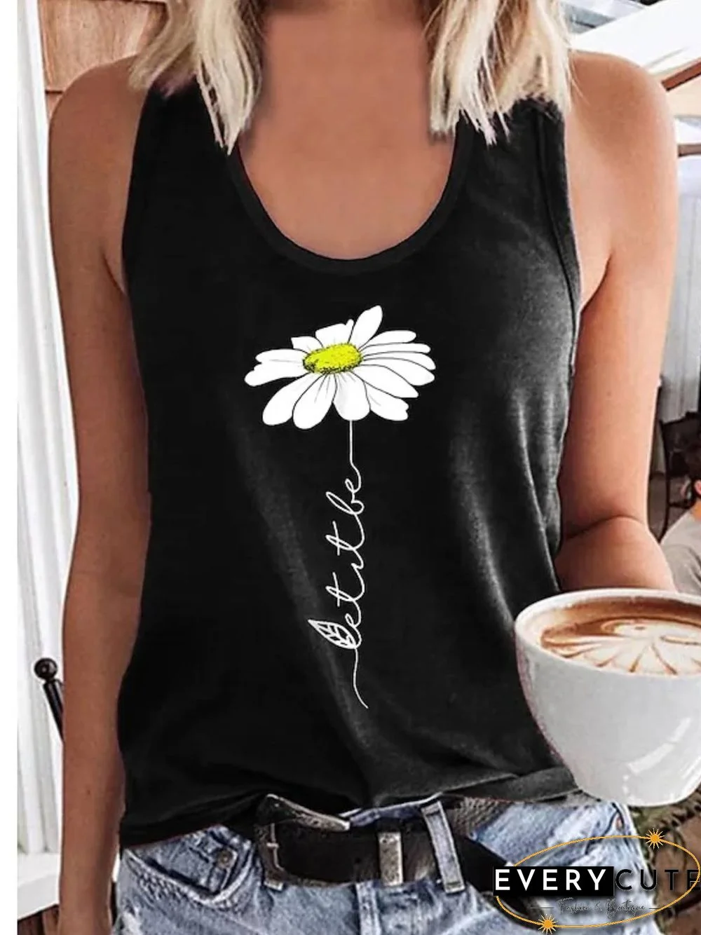 Casual Regular Fit Round Neck Knit Tank Tops