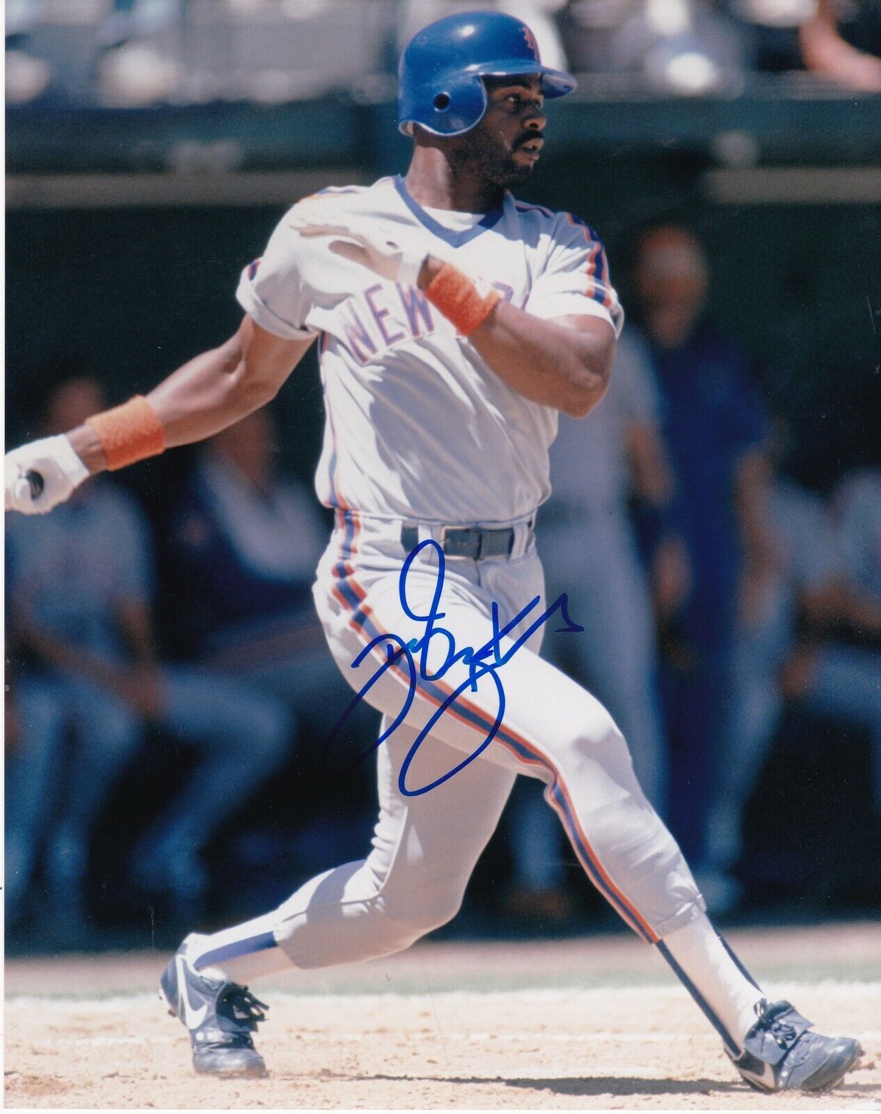 DARYL BOSTON NEW YORK METS ACTION SIGNED 8x10