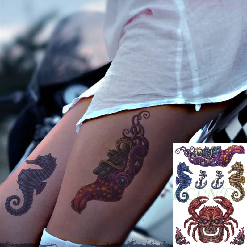 Waterproof Temporary Tattoos Sticker Scorpion Fly birds dark clouds fake tattos flash tatoo tatouage for women men
