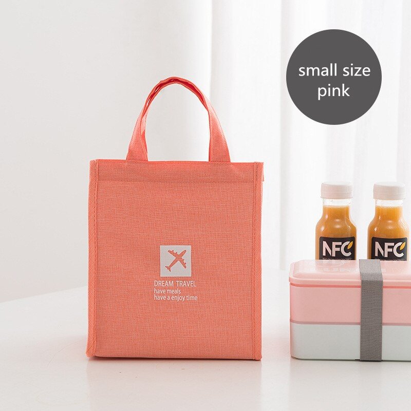 PURDORED 1 Pc Solid Color Lunch Bag for Women Thermal  Picnic Lunch Box Bag Insulation Bento Pouch Student Travel Food Organizer