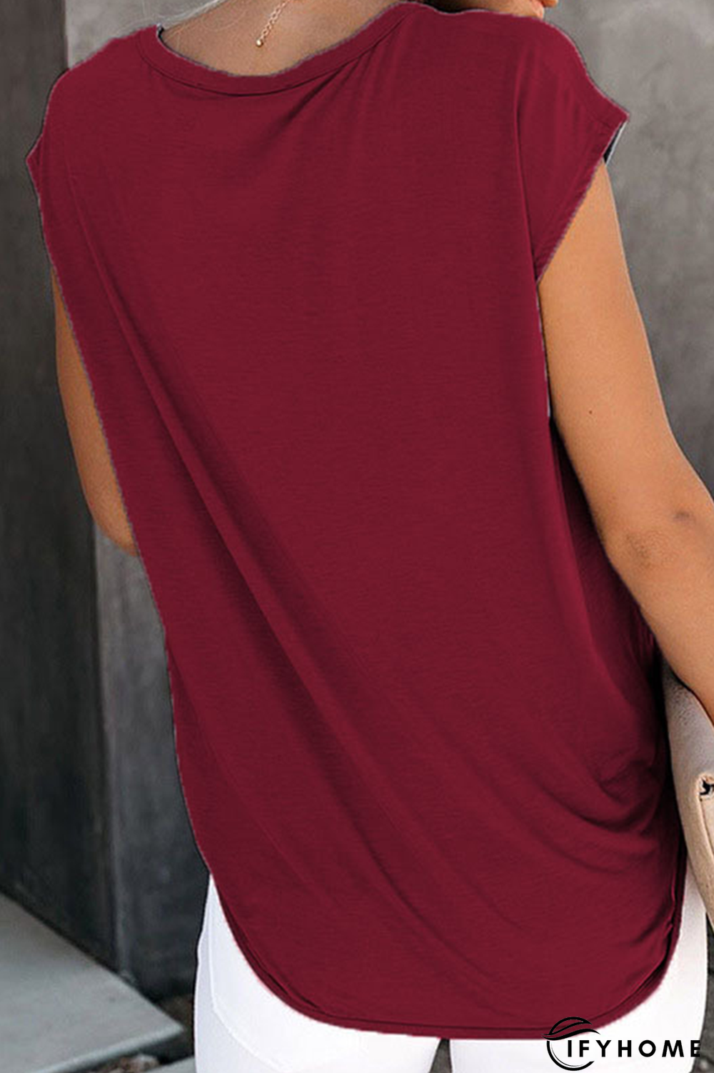 Casual Solid Ripped O Neck T-Shirts(7 Colors) | IFYHOME