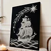 DIY Pearl Painting Boat for Home Wall Decor with Frame(40x30cm)