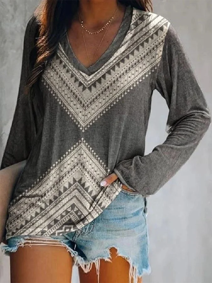 Round Neck Long Sleeve Tops