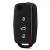 Silicone Car Key Case 3 Buttons Car Remote Key Fob for VW Sagitar Polo Bora Golf