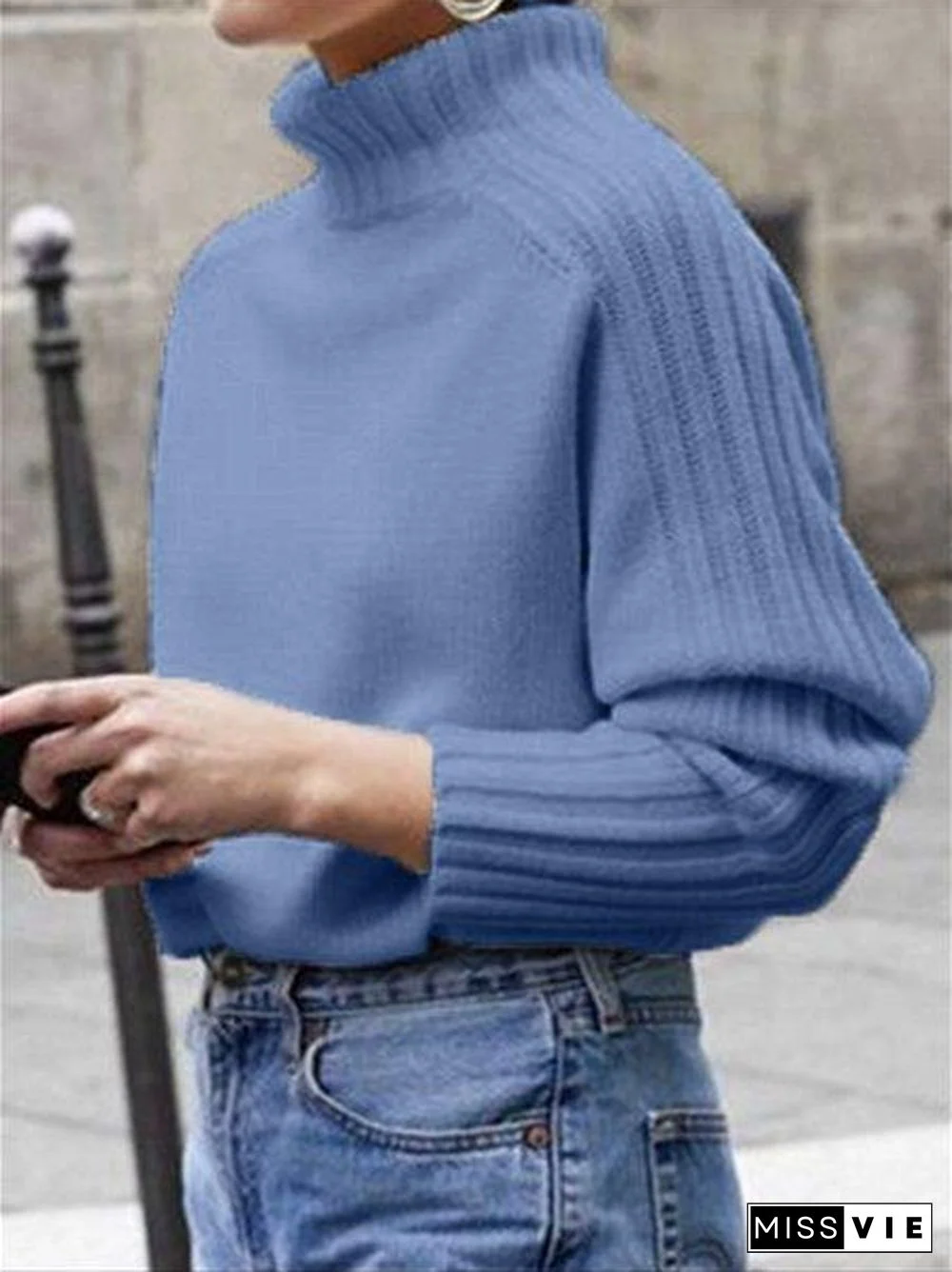 Autumn Winter Casual Basic Daily Turtleneck Knitted Sweater