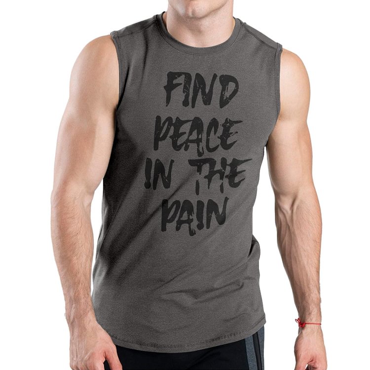FIND PEACE IN THE PAIN QUICK DRY GRAPHIC TANK TOP