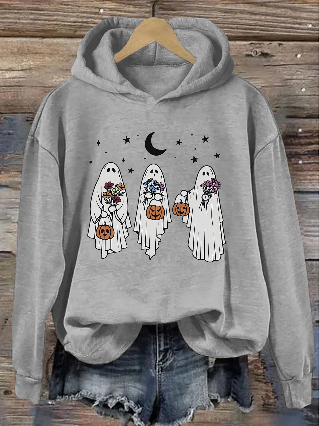 Floral Retro Spooky Pumpkin Hoodie