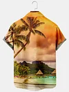 Hawaii Beach Coconut Print Men's Shirt