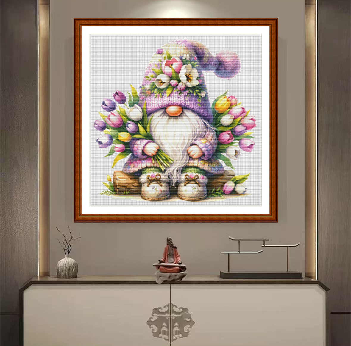 1set DIY Printed Cross Stitch Kit, 【ZZ4910 - Тюльпановый карлик】crosh stich thread Painting Fairy Cross Stitch