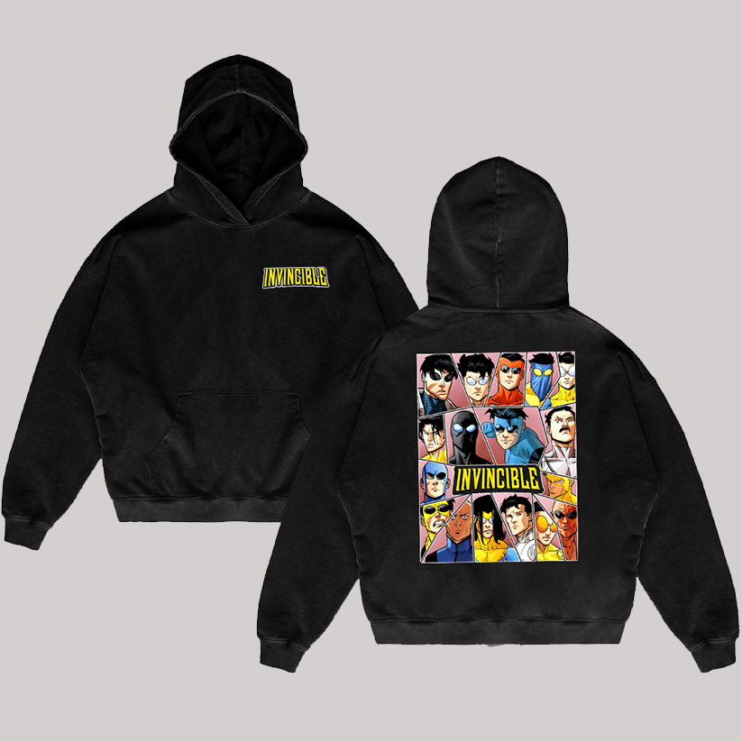 Invincible Printed Oversized Unisex Hoodie
