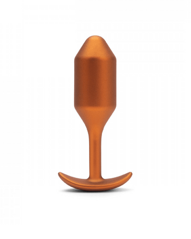 Pornhint B-Vibe Snug Plug 2 Weighted Silicone Butt Plug - 114 Grams - Sunburst Orange