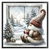 Gnome By The Window In Winter - 14CT Stamped Cross Stitch - 40*40cm