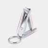 Ultra-Thin Small Stainless Steel Nail Clipper Portable Multi-function Folding Nail Clipper Keychain EDC Pocket Tool