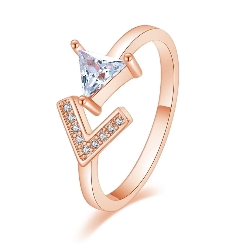 Minimalist Solid Color Copper Plating Inlay Artificial Diamond Rings 1 Piece