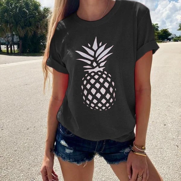 Fashion pineapple print T-shirt