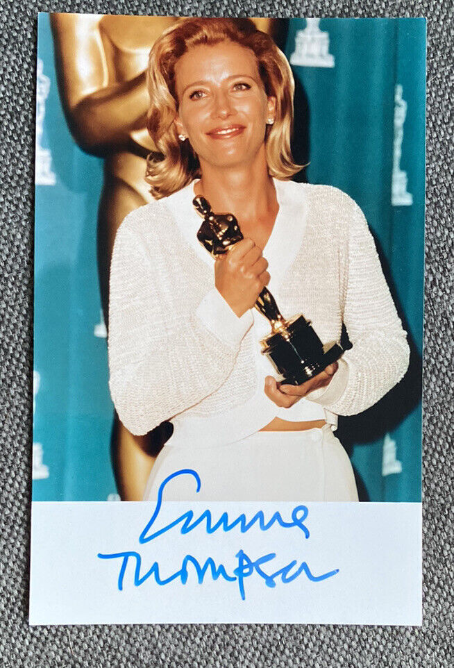 Emma Thompson Autograph Card 3 1/2x5 1/2in Autographed Signed