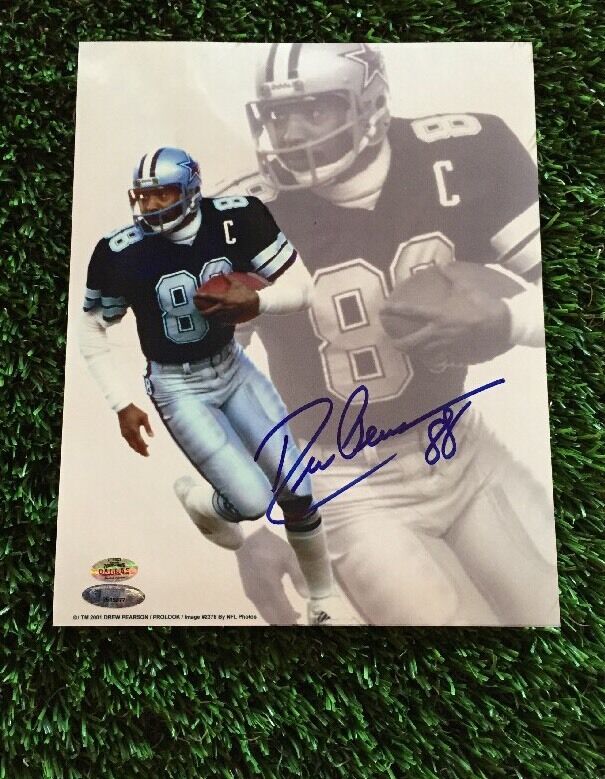 Cowboys DREW PEARSON Signed Authentic 8X10 Photo Poster painting TRISTAR STICKER #7519877