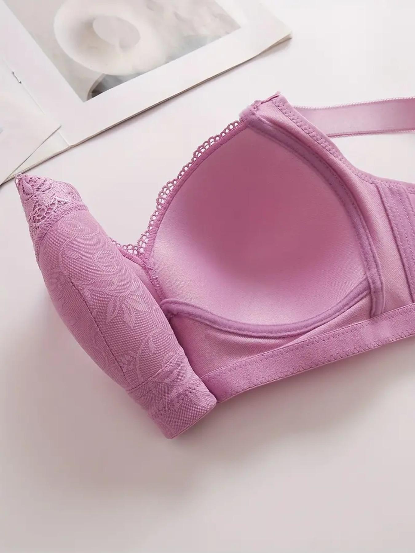 Women's Contrast Lace Push Up Bra, Adjustable Strap Bra, Soft Comfortable Breathable Casual Everyday Lingerie for All Seasons