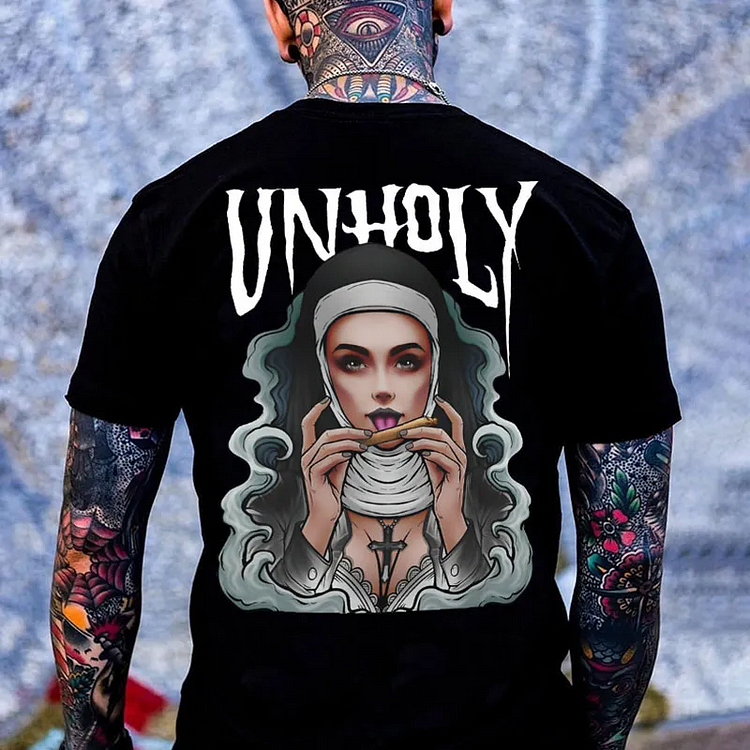 UNHOLY Sexy Nun Print Men's T-Shirt