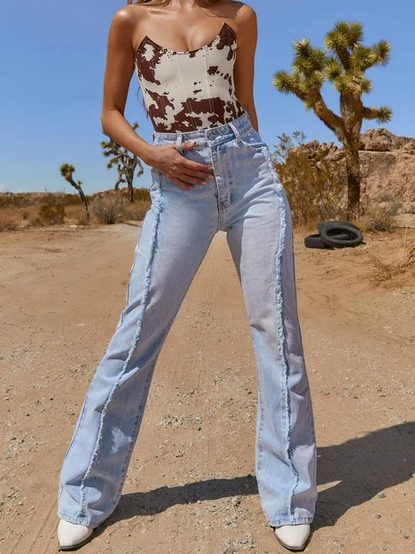 High waist wide leg jeans