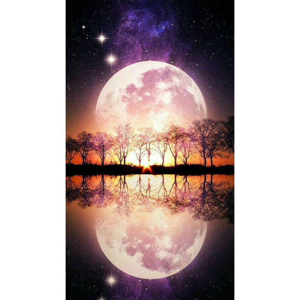 

Moon Lake Tree - Round Drill Diamond Painting - 40*70CM (Big Size), 501 Original