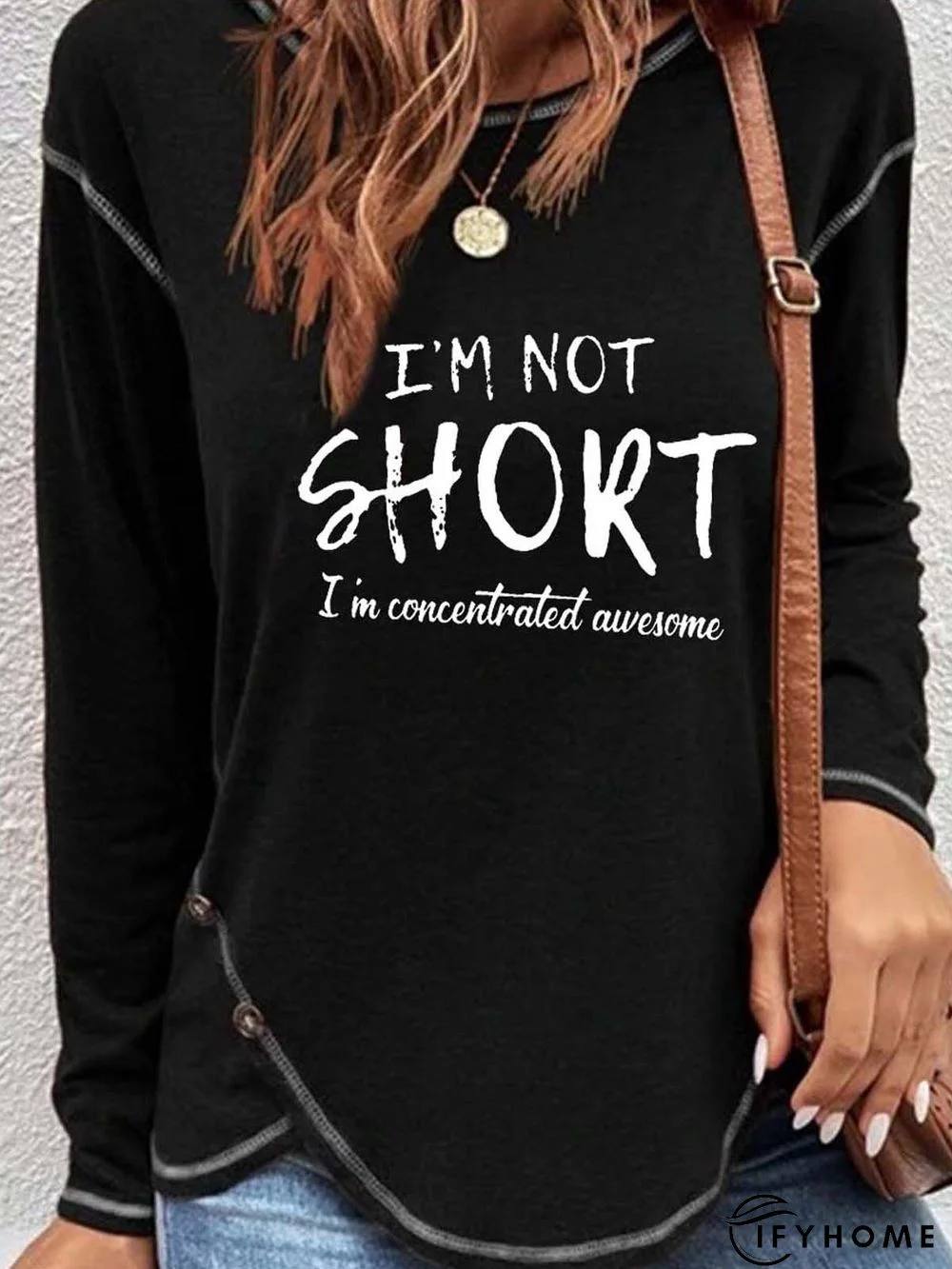 Casual Sentence Loose T-Shirt | IFYHOME