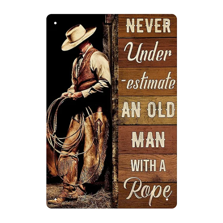 Cowboy - enseigne vintage en étain - 7.9x11.8 & 11.8x15.7inch