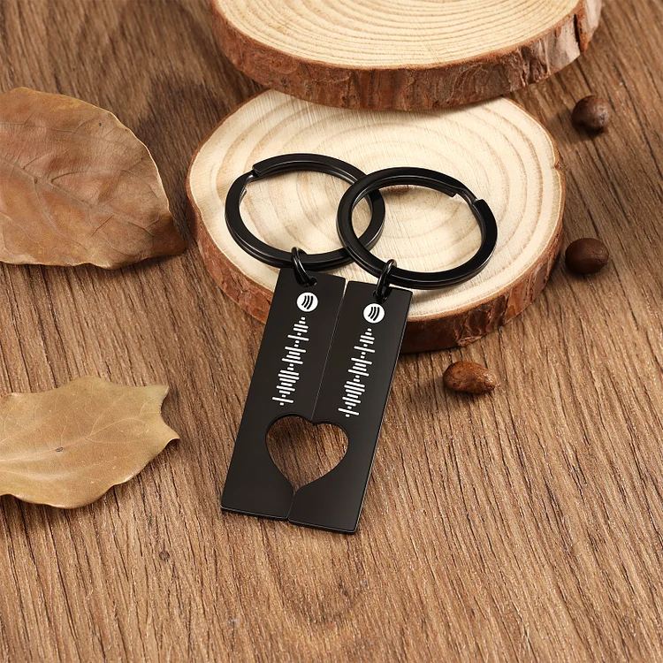 Personalized Scannable Spotify Code Keychain Heart Music Keychain for Couple