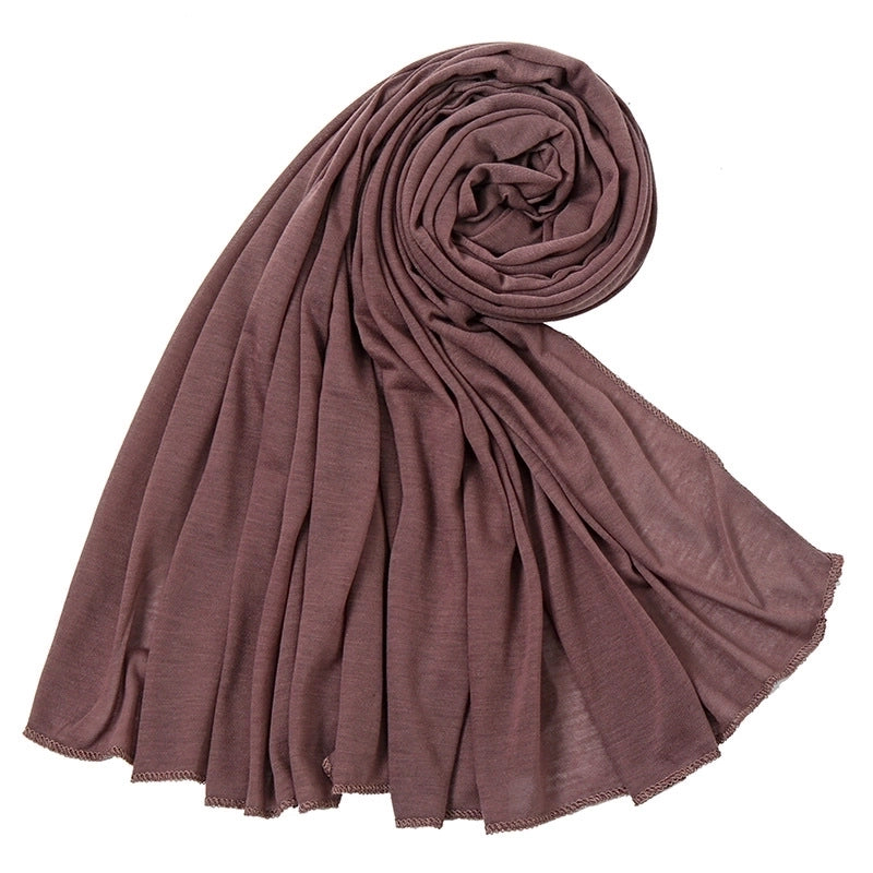 Women’s Minimalist Solid Color Mercerized Cotton Winter Scarves