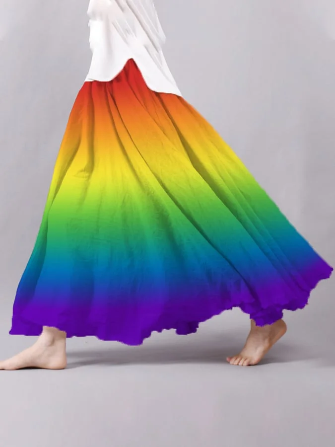 Women's Pride Month Rainbow Print Skirt