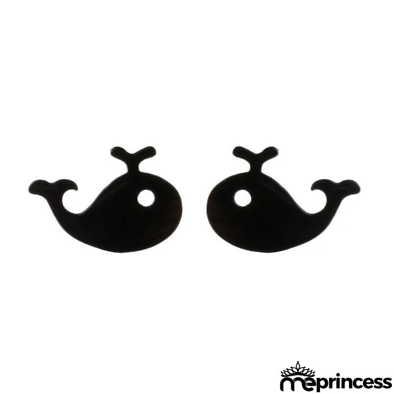 Women Fashion Hollow Eagle Owl Snake Dolphin Bee Giraffe Elephant Dog Cat Rabbit Fish Bird Penguim Stainless Steel Stud Earrings