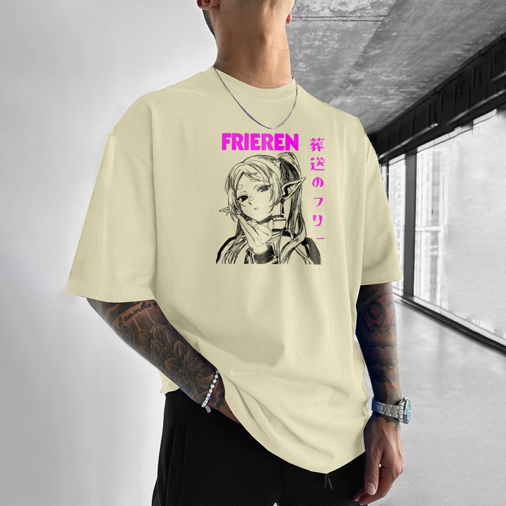 Unisex Frieren Simple Cartoon Print T-Shirt