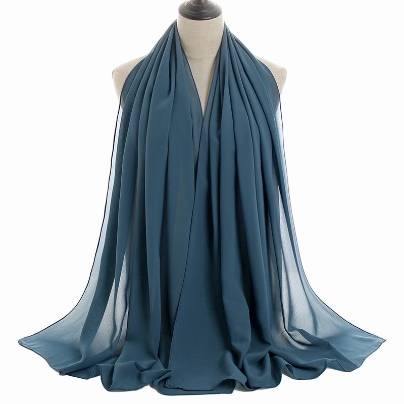 Women’s Minimalist Solid Color Chiffon Cotton Linen Scarves